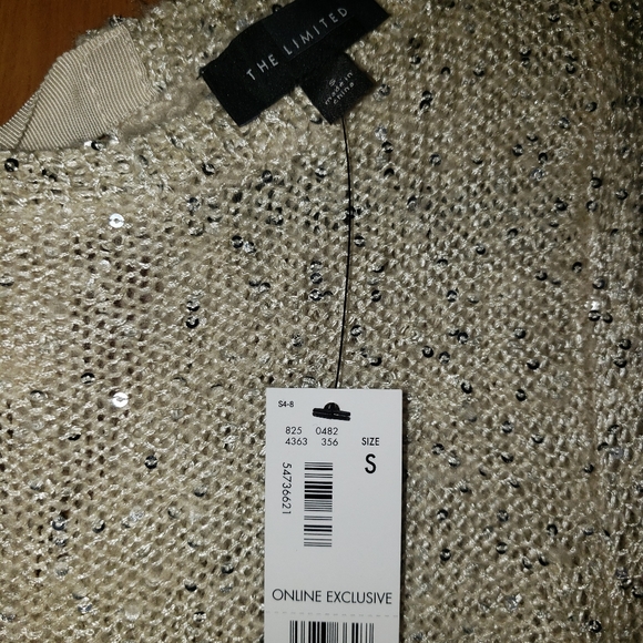 NWT Limited Open Tie Back Sequin Sweater - Picture 6 of 8